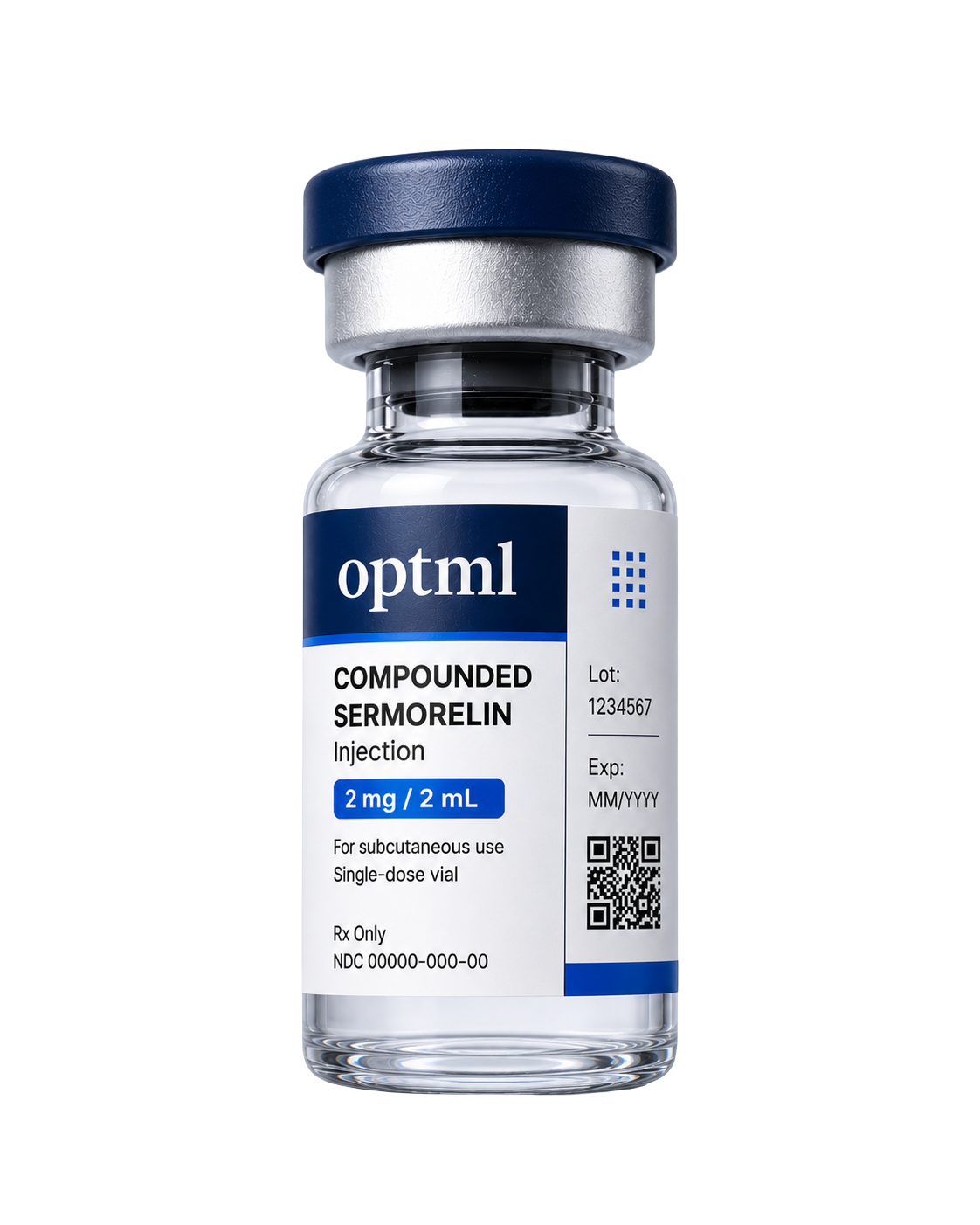OPTML compounded sermorelin injection vial
