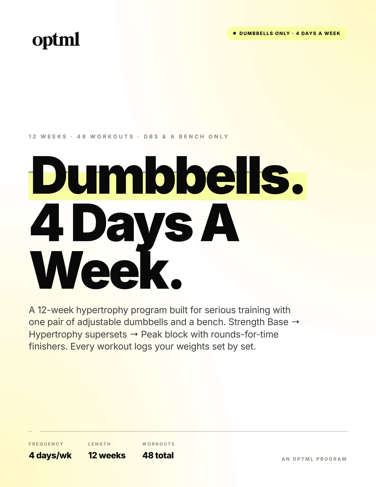 Dumbbell Only — 4 Day