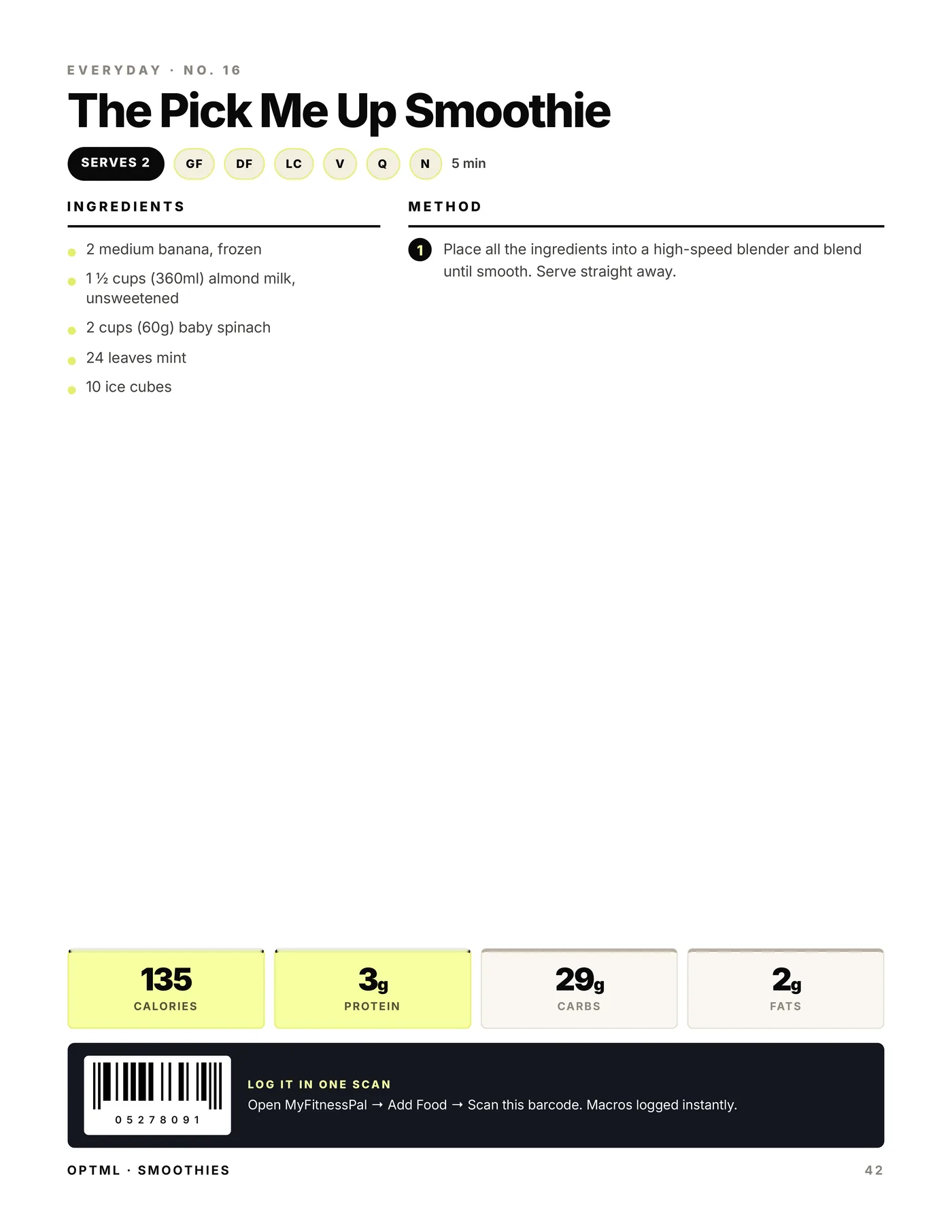 The Smoothie Pack, macros + scan code