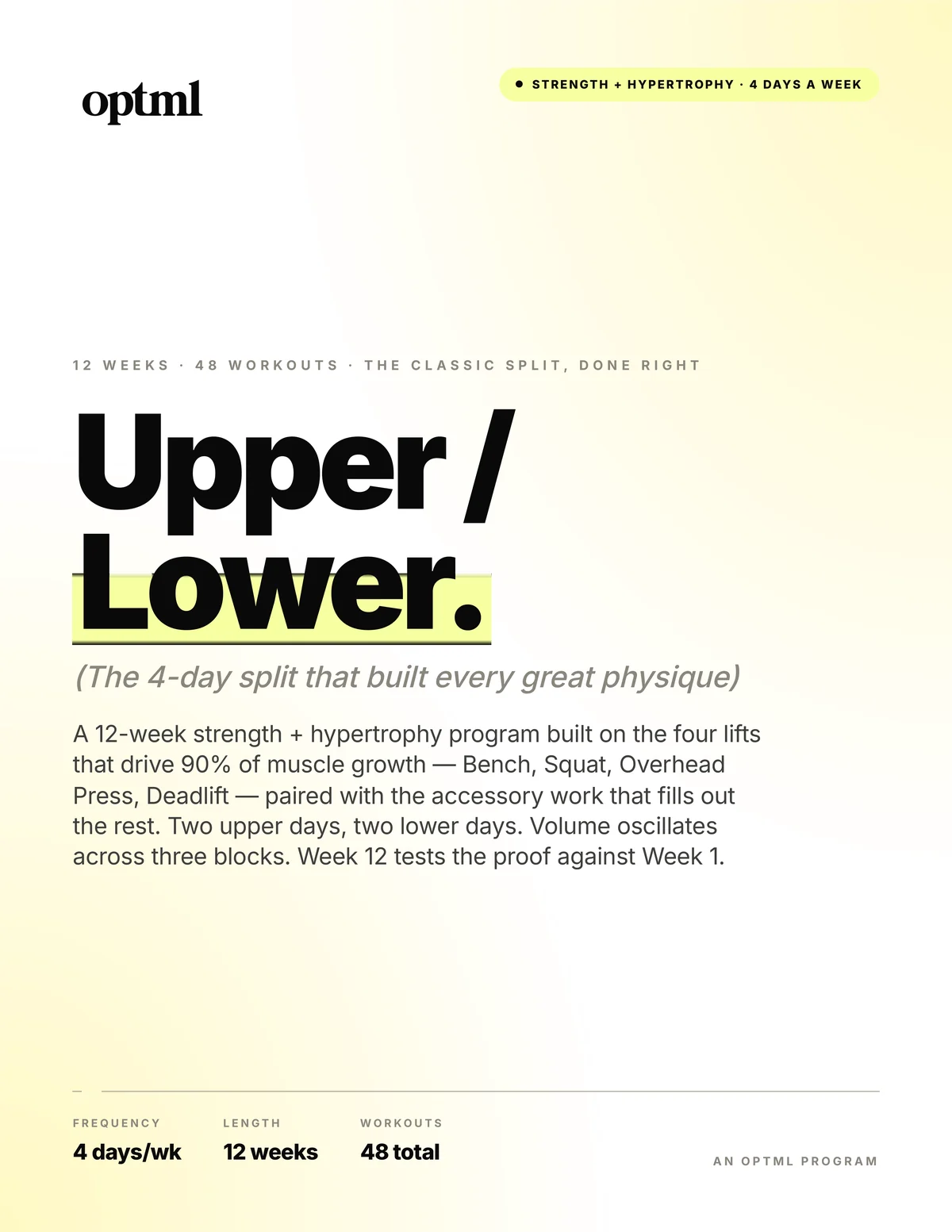 Upper / Lower — 4 Day