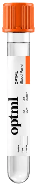 OPTML blood collection tube, orange cap